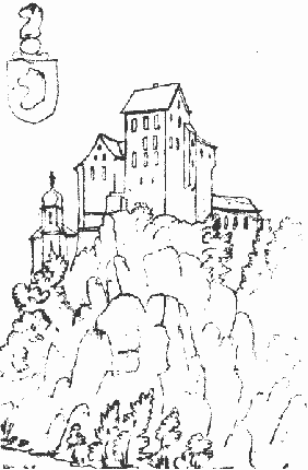 Historisches Egloffstein: Historische Zeichnung von Thomas Ostertag (1808 -1872)